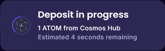 Deposit progress indicator